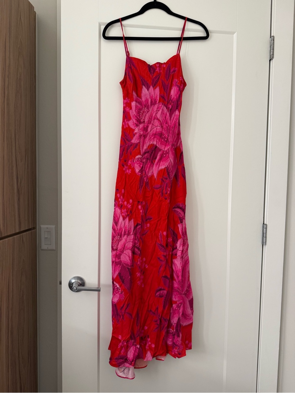 FARM Rio Red Maxi Summer Fruit Slip Dress Pink Floral Print XS Summer Beach Boho - Picture 5 of 8